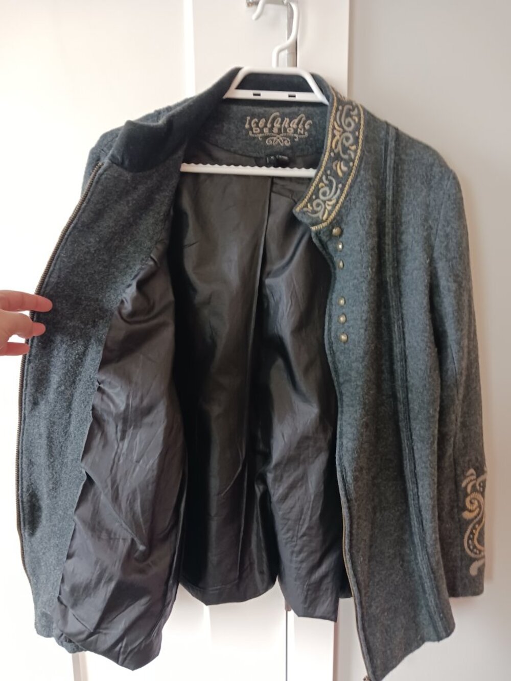 100% Wool Military Inspired Coat Jacket - Picture 4 of 7